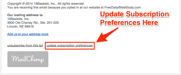 Update Subscription Preferences