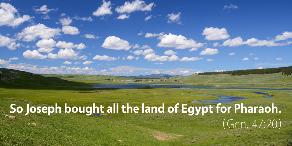 Genesis 47: So Joseph bought all the land of Egypt for Pharaoh