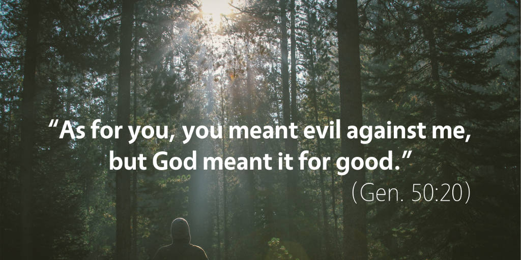 Genesis 50: As for you, you meant evil against me but God meant it for good.