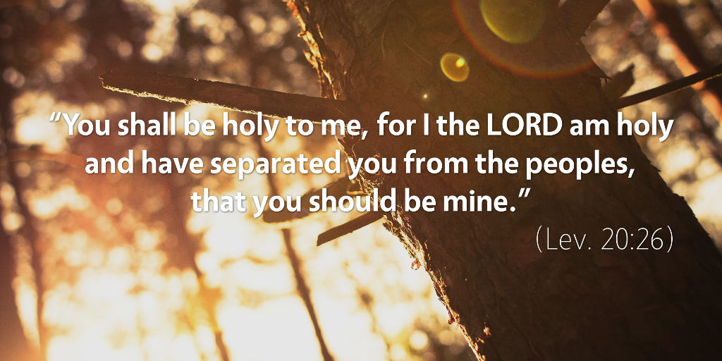 Leviticus 20: You shall be holy to me for I the LORD am holy.