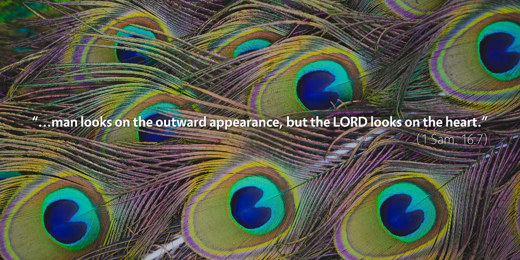 1 Samuel 16: Man looks on the outward appearance, but the LORD looks on the heart.