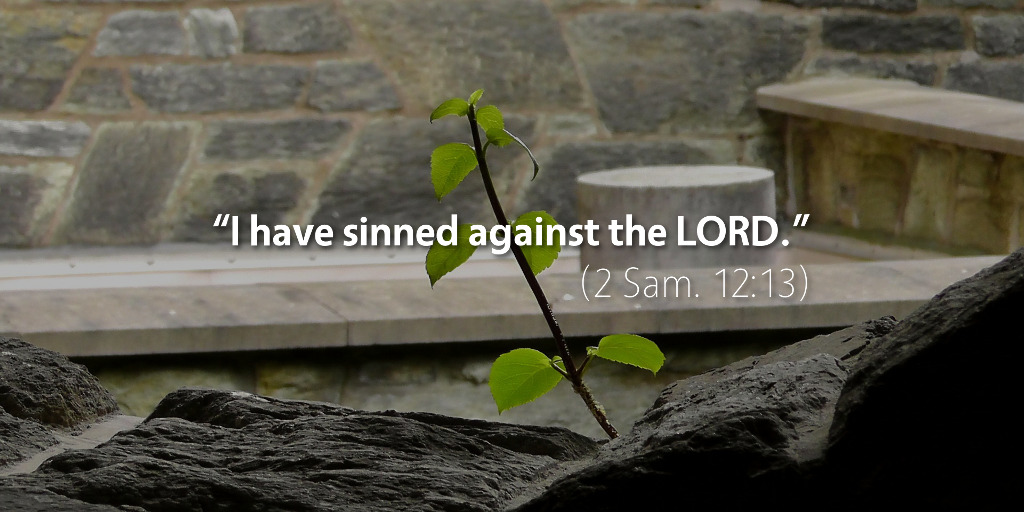 2 Samuel 12: I have sinned against the LORD.